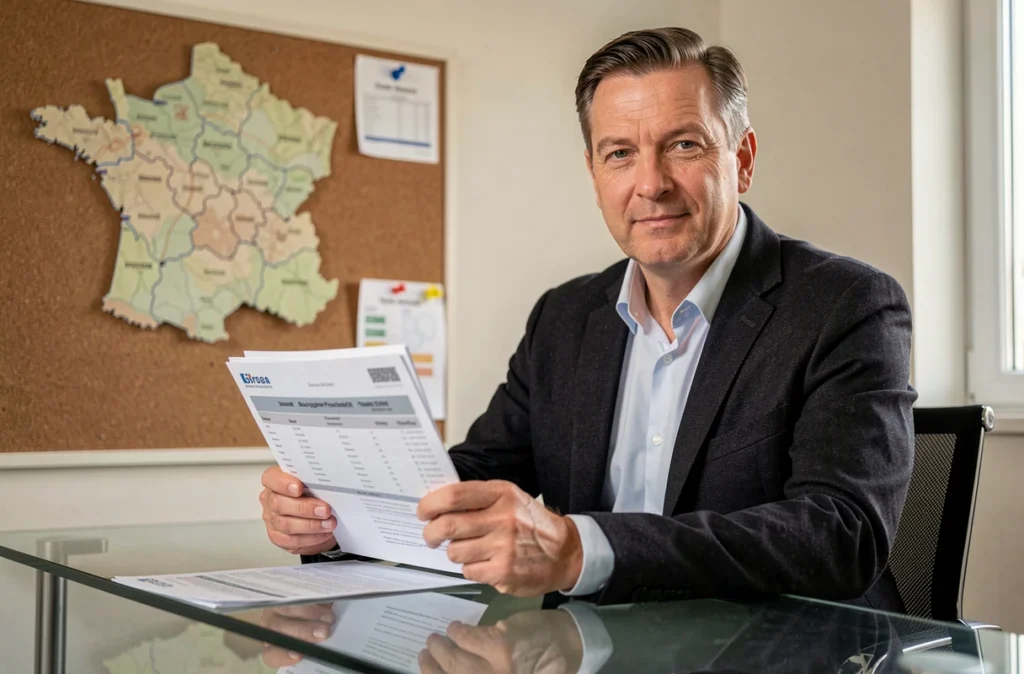 Un courtier d'Emprunt Direct Bourgogne-Franche-Comté compare des offres bancaires pour un client