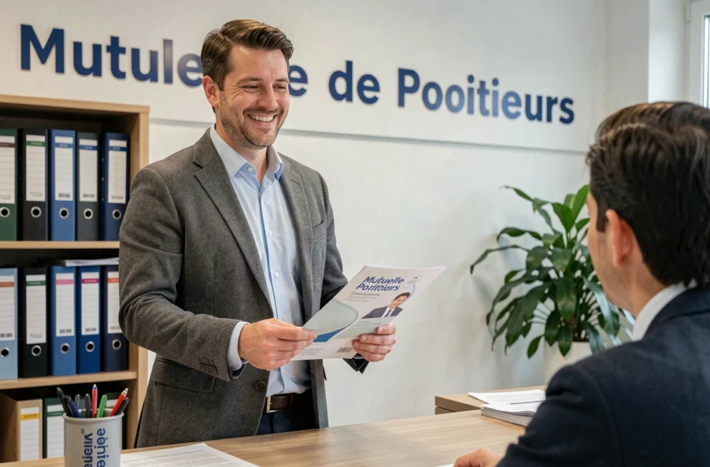 Conseiller Manuel Pereira de Mutuelle de Poitiers Assurances en consultation client